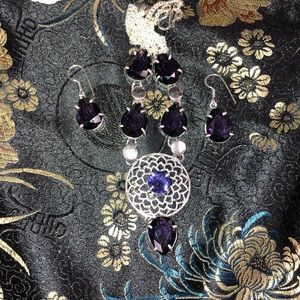 Amethyst Necklace & Earring Set
